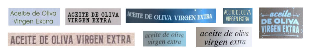 Original-Etiketten für erstklassige native Olivenöle extra